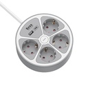 Base múltiple 4 tomas + USB + USB C 12W 1.5 metros. Mod. TMUAD554CB