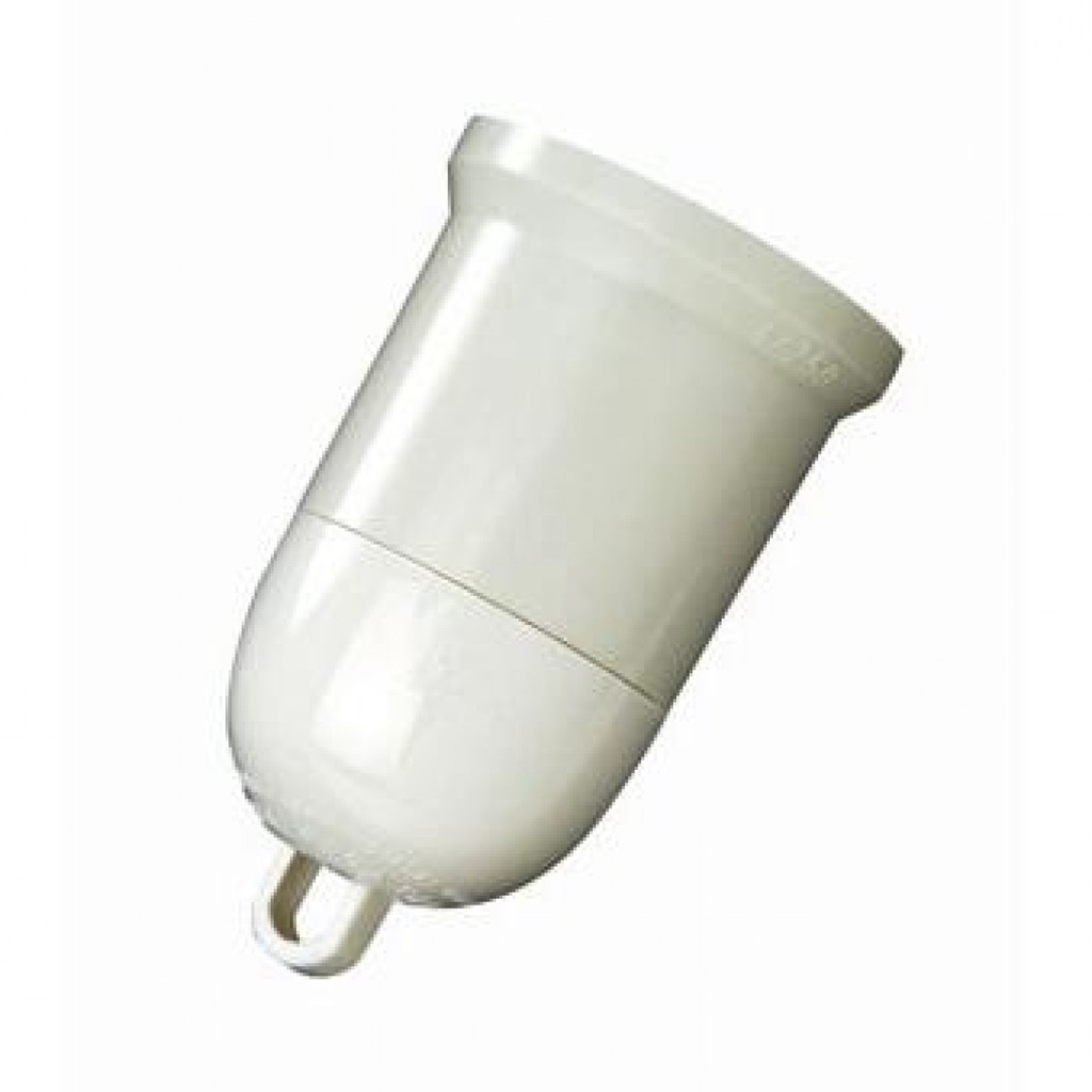 Portalámparas E27 provisional de obra. Blanco 4A 250V. Mod. F176
