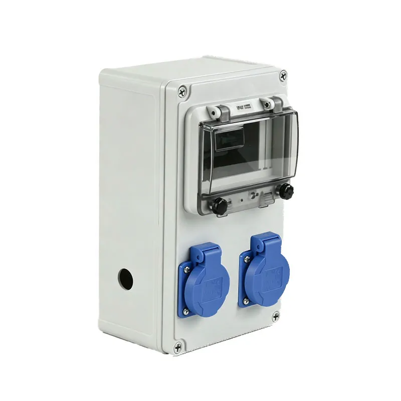[WE1040DAY] Caja industrial estanca premontada 2 bases schuko 2P+T 16A. Mod. WE-1040