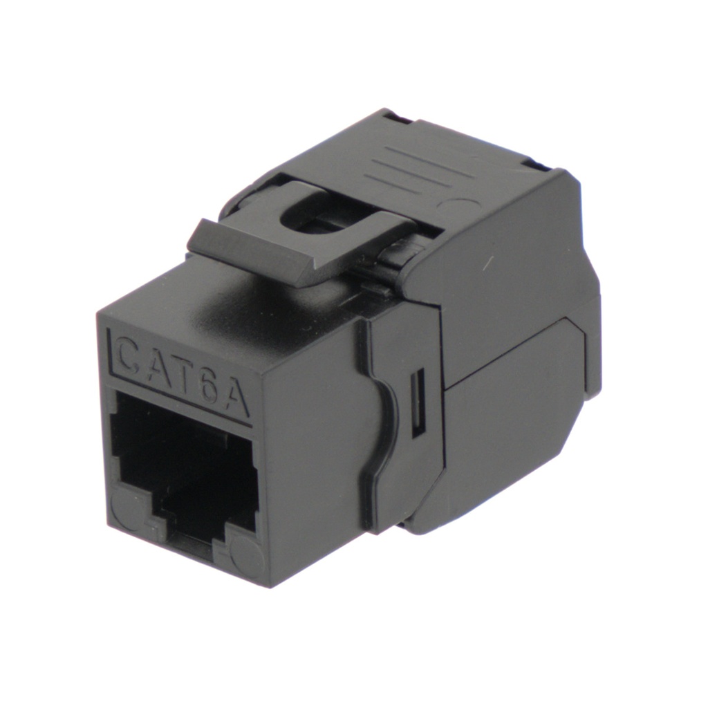 Toma de Red RJ45 Cat.6A Keystone negro. Mod. 0073N