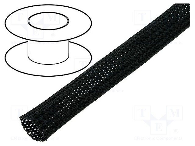 [MEP20NG] Funda trenzada poliester 20 a 27 mm negra. Mod. MEP-20-NG