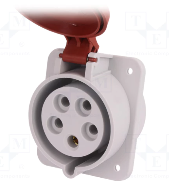Base industrial tras cuadro hembra 3P+N+TT 32A . Mod. 23333