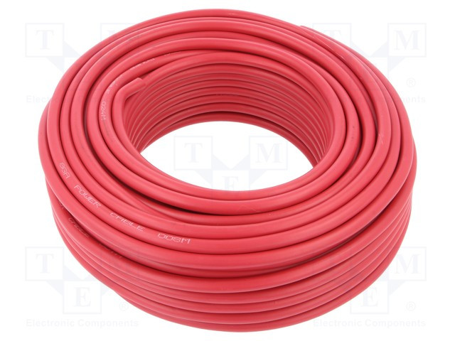 Cable de alimentación 10AWG rojo Øcable 4mm. Mod. PC-10GA-RD