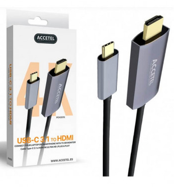 Conexión USB C 3.1 a HDMI 4K 1.8 metros WIR1744. Mod. PCH201S