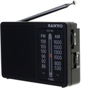 Radio portátil negro AM FM Sanyo. Mod. KS106BLK