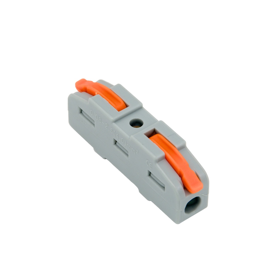 [2040037ELG] Borna de conexión de 1x1 en linea a palanca [0.08 a 4mm]. Mod. 2040037
