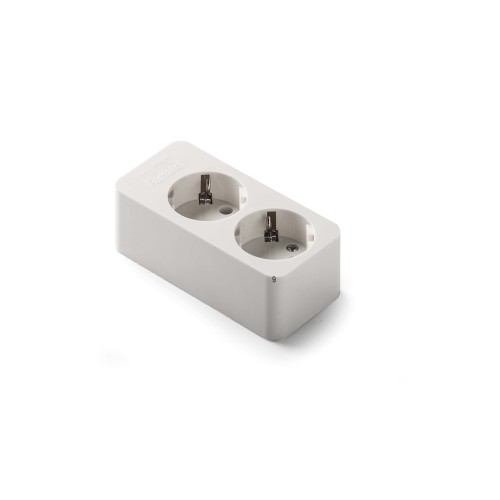 Base múltiple con 2 tomas 2P+T de 16A y 250V sin cable. Mod. 9/402