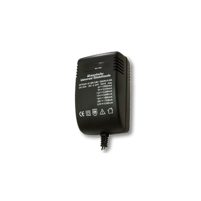 ALIMENTADOR ELECTRONICO DE 6V A 24V MAXIMO 2800 mA. Mod. 3556F