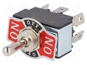 Interruptor de palanca 3 posiciones ON-OFF-ON 20A/12VDC. Mod. R13-28E-01-HPH