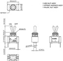 Interruptor de palanca 2 posiciones OFF-ON 20A/12VDC. Mod. R13-5-01