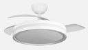 Ventilador de techo aspas retráctil 72W blanco motor DC CCT Capitán. Mod. 259091301