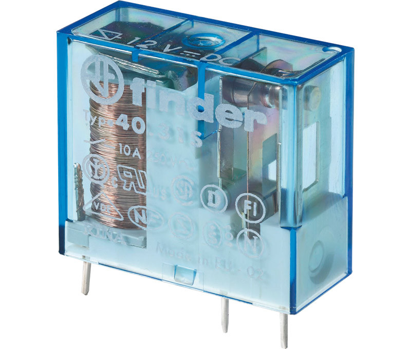 Relé 12Vcc 1 Cto 10A Finder. Mod. 40.31.9.012.0000