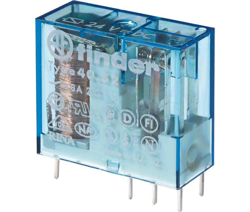 Relé 12 VCC 2 ctos 8A Finder. Mod. 40.52.9.012.0000