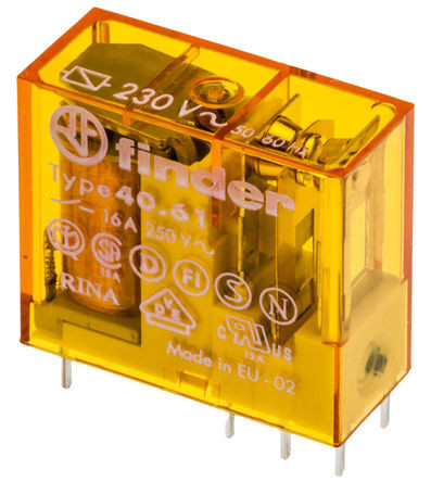 [RL155ELM] Relé standard 220Vca 1Cto. 16A Finder. Mod. 40.61.8.230.0000