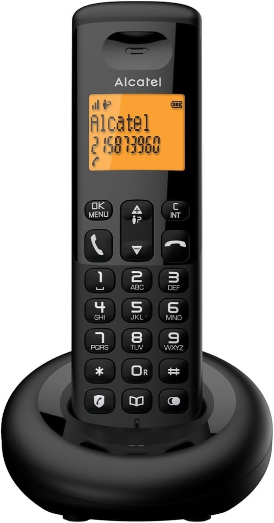Teléfono Inalámbrico DECT Alcatel negro. Mod. E160