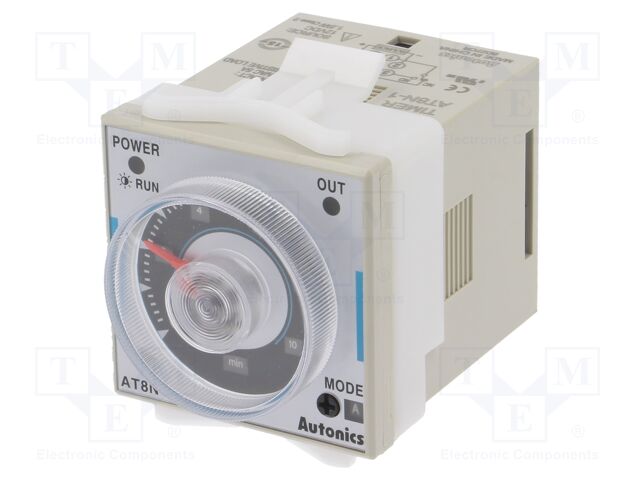 [AT8N1TME] Relé temporizador 12VDC 0.05s a 100h 8 pin. Mod. AT8N-1