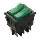 Interruptor unipolar doble tecla 16A 250V verde. Mod. 11410.ILL/NVV
