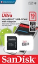 Tarjeta memoria micro SD 16GB SANDISK CLASE 10 SDHC + ADAPTADOR. Mod. SDSQUNS-016G-GN3MA