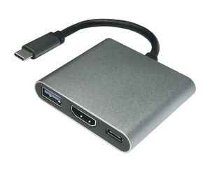 Adaptador C / HDMI Hembra + Tipo C Hembra + USB 3.0 Hembra. Mod. 38.484