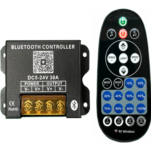 Controlador tira LED Musical Bluetooth App monocolor. Mod. HLPYSBLERFT30
