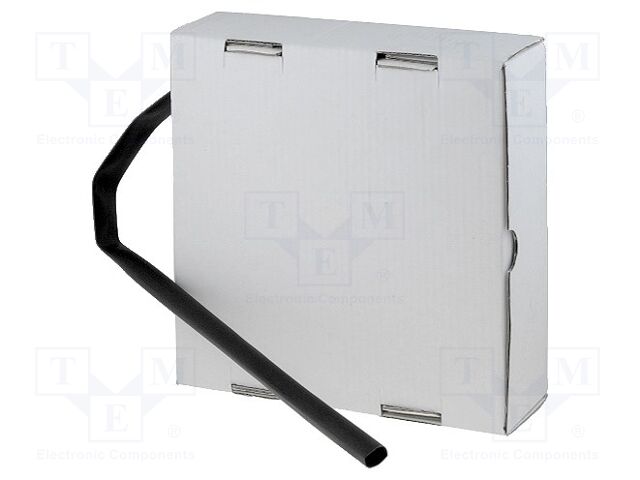 Tubo termorretractil con adhesivo 12.7mm Negro CAJA 2.5m. Mod. DWT3-12.7-1BOX