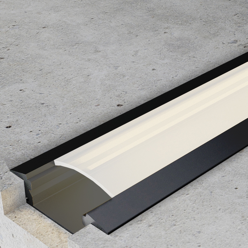 Perfil de Aluminio empotrar Sub Lacado negro - 2 Metros. Mod. LM3706