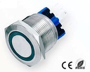 Pulsador Anti-vandálico OFF-(ON) SPDT LED 24V Azul 22mm. Mod. 4192-24AZ