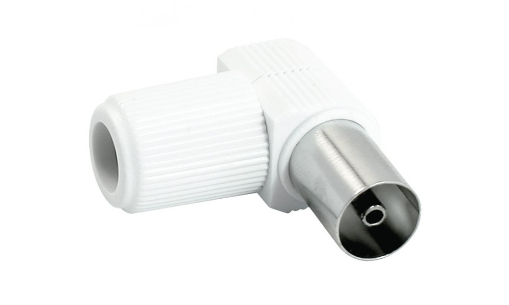 [SME24SUR] Conector TV hembra acodado blanco. Mod. SME24
