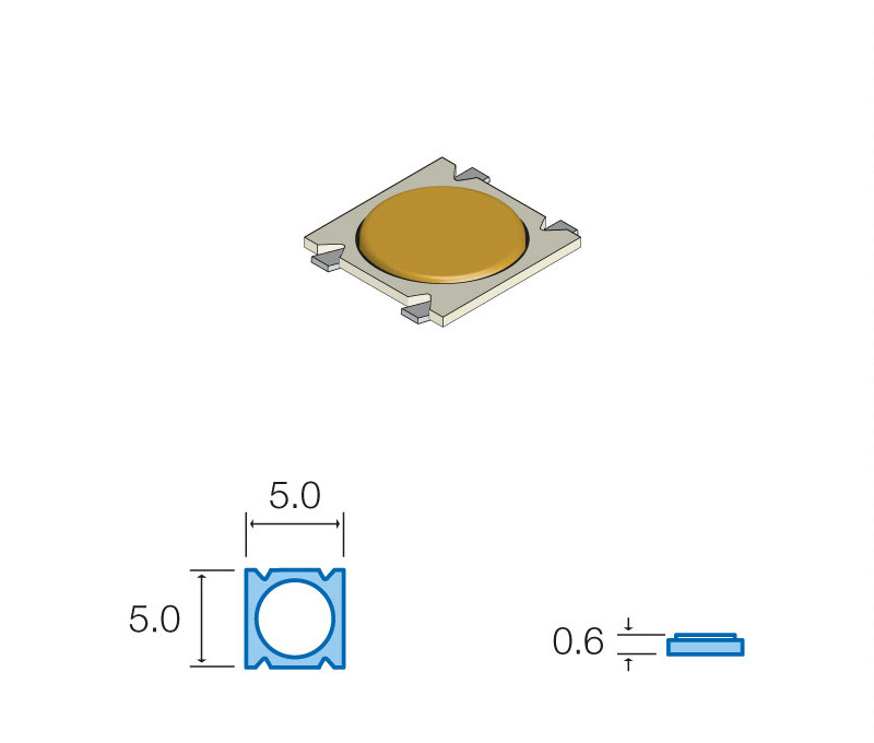 Pulsador de tacto SMD 5X5X0.6 MM. Mod. SW037