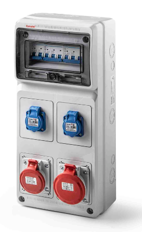[6526FAM] Armario completo y cableado 2 tomas schucko 2p+TT 16A + 1 tomas 3P+TT 16A + 1 toma 3P+TT 32A Famatel. Mod. 6526