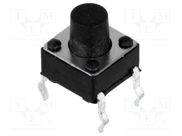 Microconmutador TACT SPST-NO Posiciones:2 0,05A/12VDC THT. Mod. TACT-67R-F