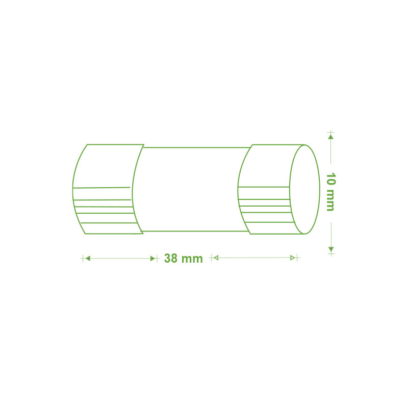 Fusible cerámico fotovoltaica 10x38mm 20A 1000VDC. Mod. F10D20