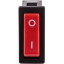Conmutador ON-ON unipolar rojo rectangular 16A 250V. Mod. 11.400.C/NR
