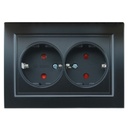 Enchufe Doble Schuko negro EP Wesa. Mod. EP-15-B