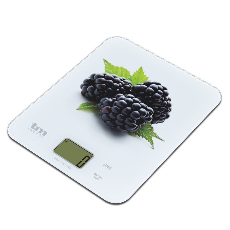 Báscula de cocina motivo moras TMelectron. Mod. TMPBS023