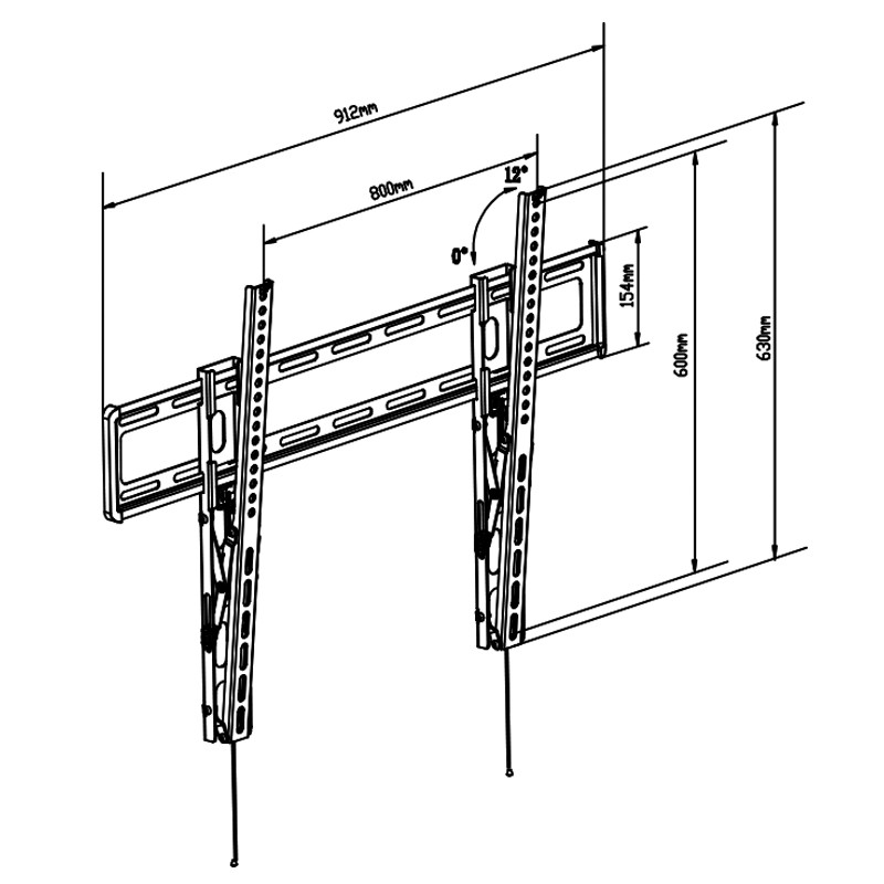 Soporte TV de pared 47″ a 90″ abatible. Mod. TMSLC130L