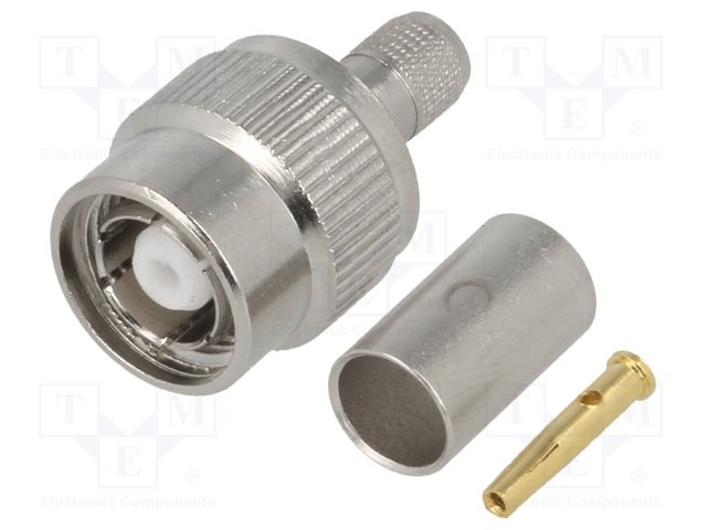 Conector TNC reverse hembra recto 50Ω H155 crimpados teflón. Mod. TNC50R2H155W121