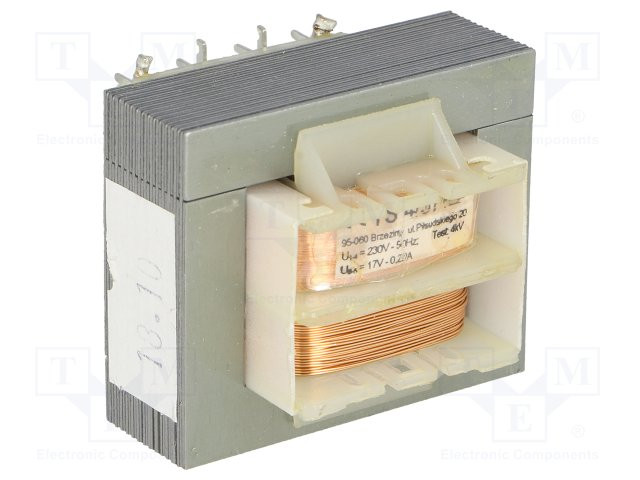 Transformador de red 4VA 230VCA 17V 0,22A IP00 Sal para C.I. Mod. TS4/57