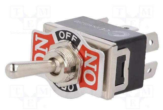 Interruptor palanca 3 posiciones ON-OFF-ON 10A/250VCA. Mod. TSP203AP