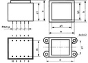 Transformador cerrado 2VA 230VCA 12V 0,16A PCB IP00. Mod. TSZZ2/007MP