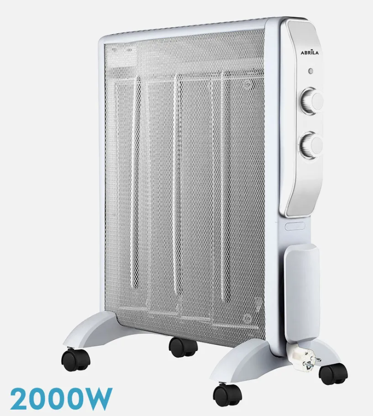 Radiador De Mica Abrigo 2000w 4elementos Blanco/plata. Mod. 202012074