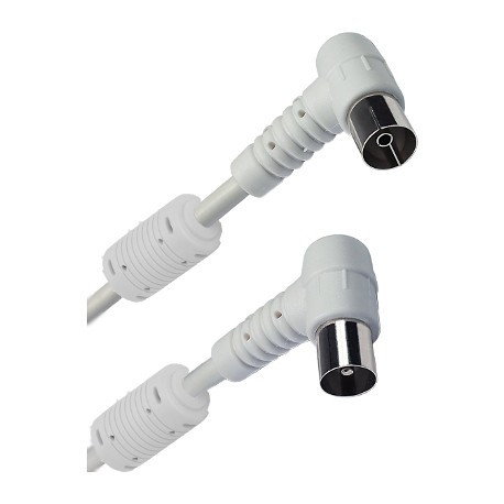 Conexión TV macho a TV hembra acodada 1,5m blanca. Mod. CTA15BF370071.5B
