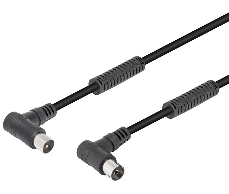 [TV4000041] CABLE DE ANTENA TV MACHO - HEMBRA ACODADOS Y FERRITAS 2.5M. Mod. CTA25NF