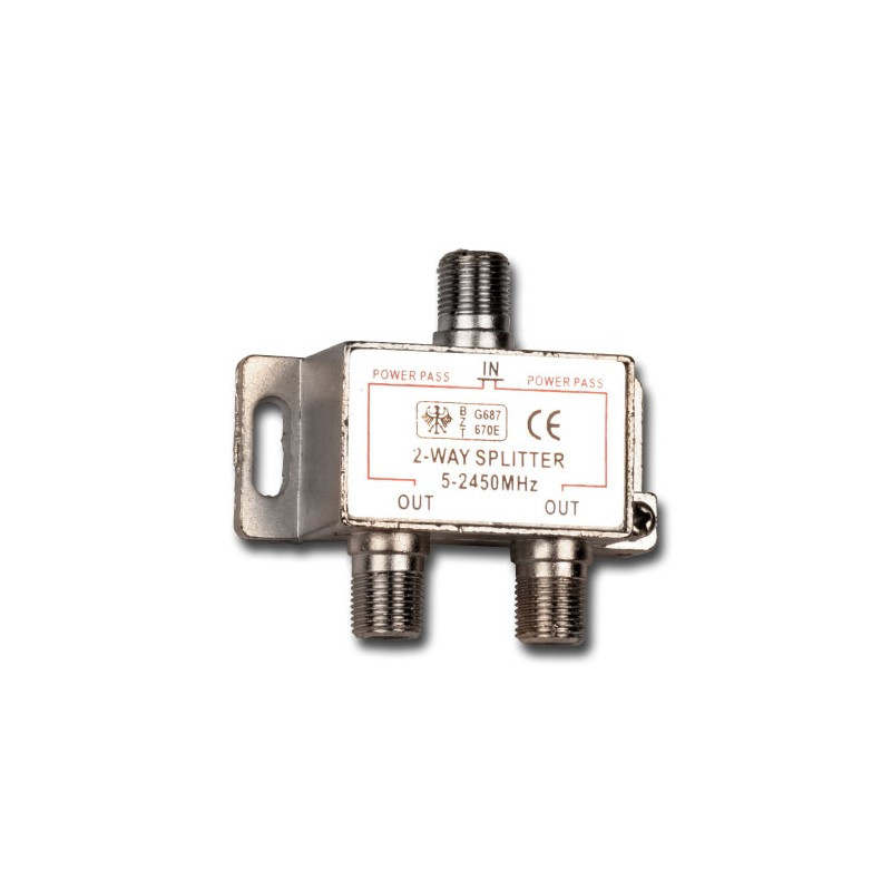 [REPCLA2S] SPLITTER TV 1 ENTRADA 2 SALIDAS 2400MHz. Mod. TV70-00050