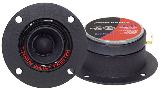 Tweeter coche 3.25'' 300 W, negro y rojo Pyle. Mod. Pyramid TW18BK