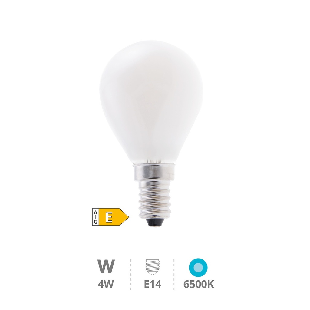 Bombilla LED esférica Serie Cristal 4W E14 6500K. Mod. 200690067