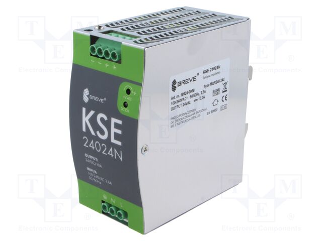 [KSE24024M] Fuente de alimentación carril din 24V 250W 10A KSE. Mod. 18924-9988