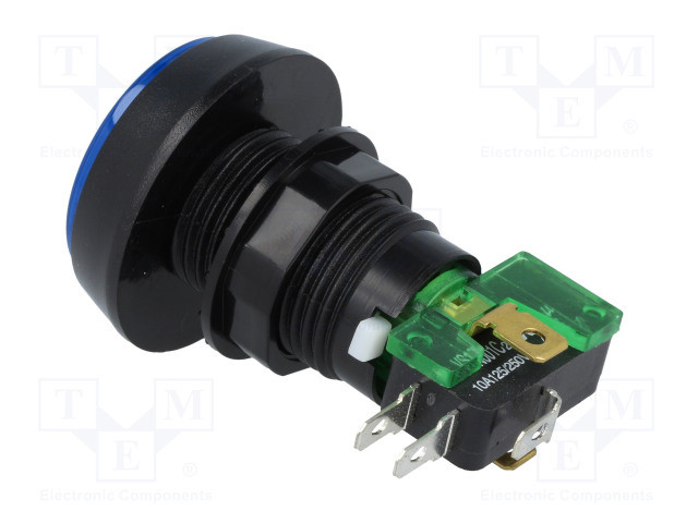 [VAQ91024GTME] Pulsador tipo seta verde 10A 250VCA ON-(ON). Mod. VAQ-9-10-24-G