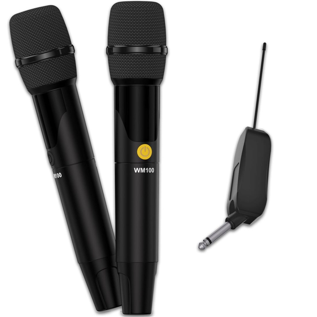 Pack de 2 Micrófonos Inalámbricos 2.4G Recargables HiFuture. Mod. WM100