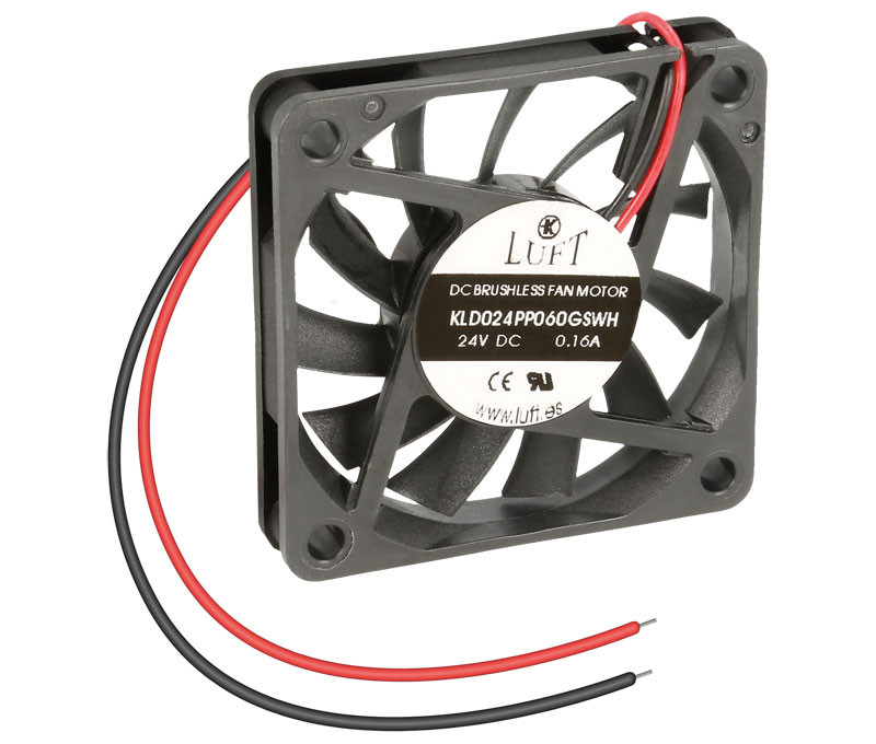 Ventilador 24VDC 60x60x10mm cojinetes 2 hilos. Mod. VEN045